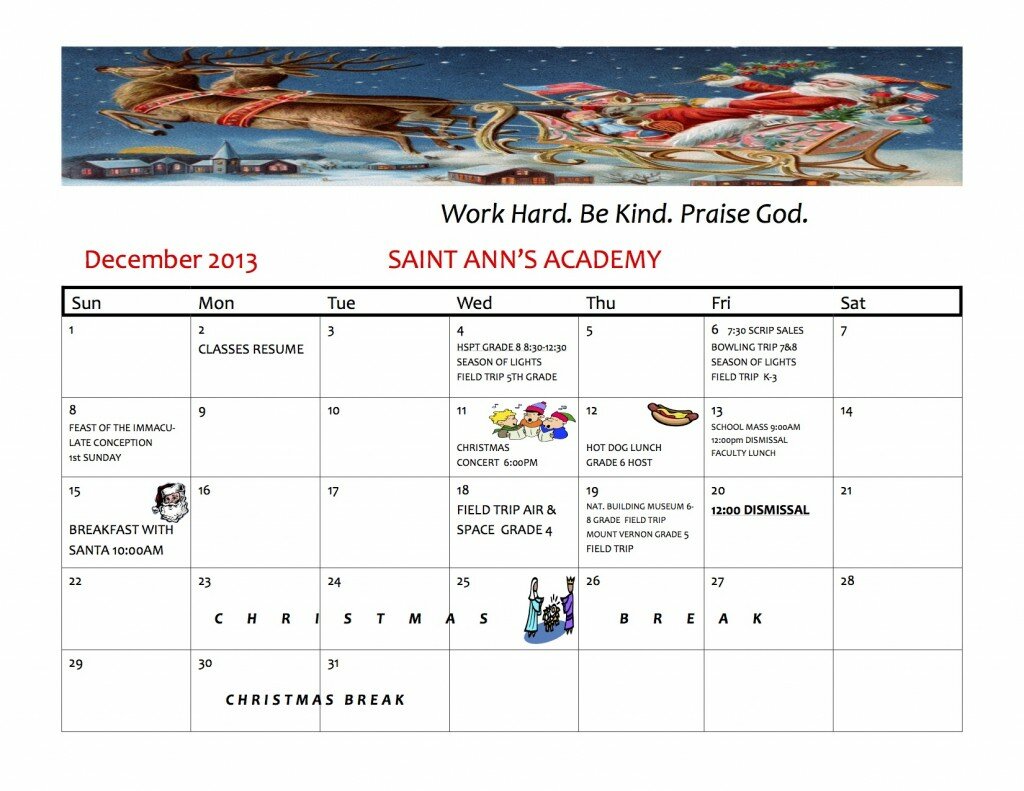 december calendar